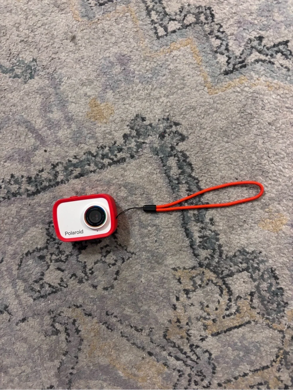 Polaroid Mini Camera in Red and White with Red Wrist Strap